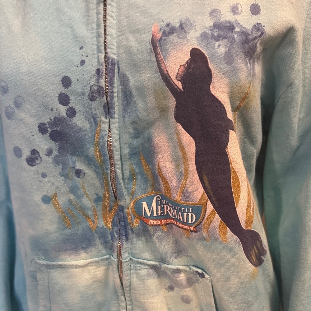 100% Cotton The Little Mermaid Graphic Zip-Up Hoodie size XL - Picture 2 of 7